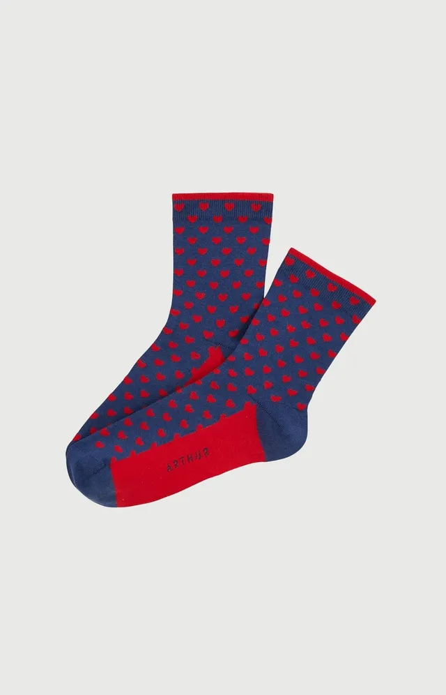 arthur-saint-valentin-chaussettes-coton-femme-marine-36-40 image 1