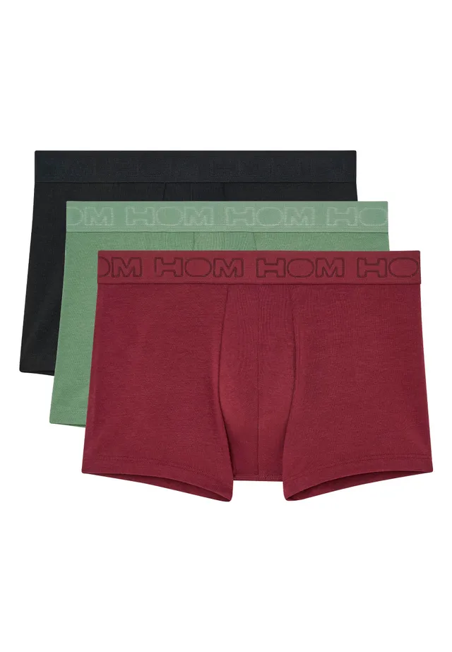 hom-armand-slip-boxer-coton-homme-lot-3-noir-kaki image 1