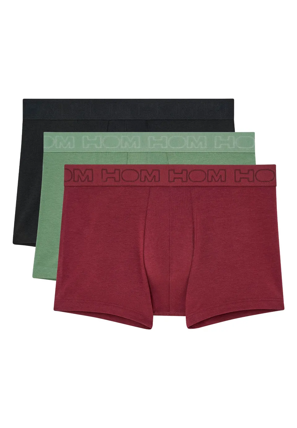 hom-armand-slip-boxer-coton-homme-lot-3-noir-kaki image 1