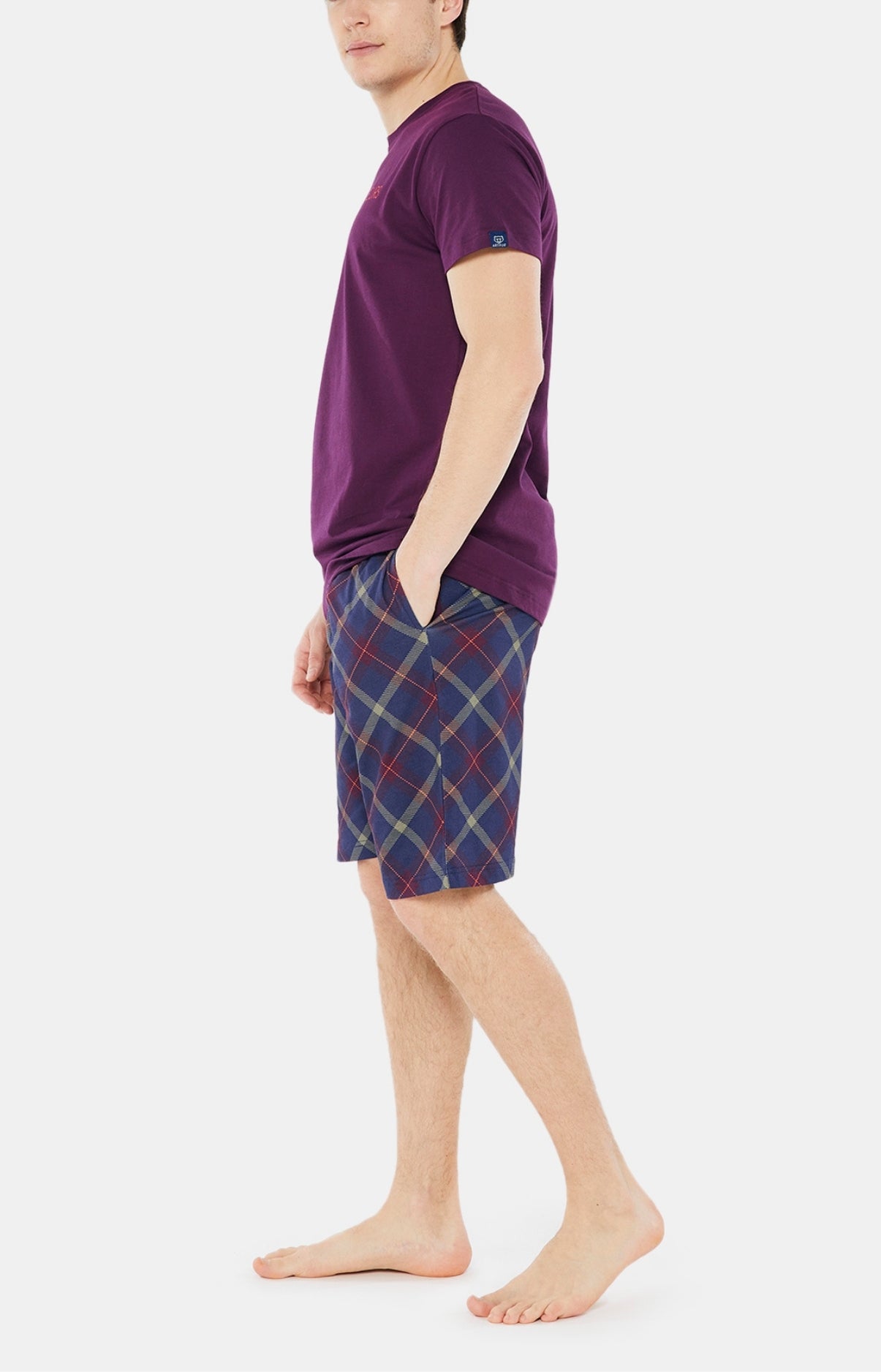 arthur-bob-tartan-folie-pyjashort-homme-marine-coton-bio image 4