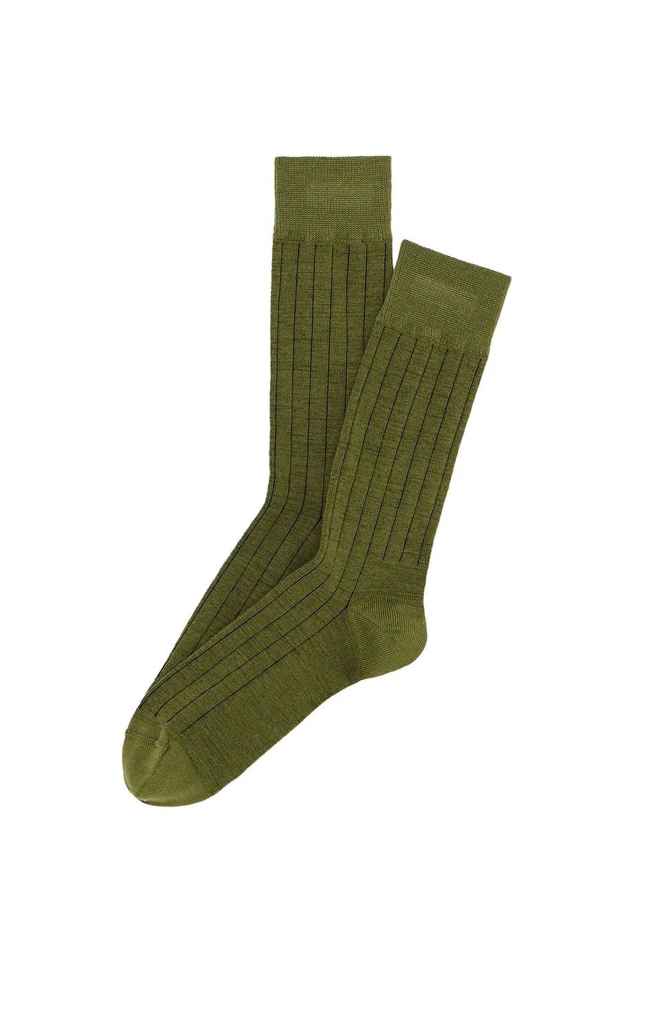 arthur-bob-chaussettes-homme-olive-laine-mi-hautes image 1