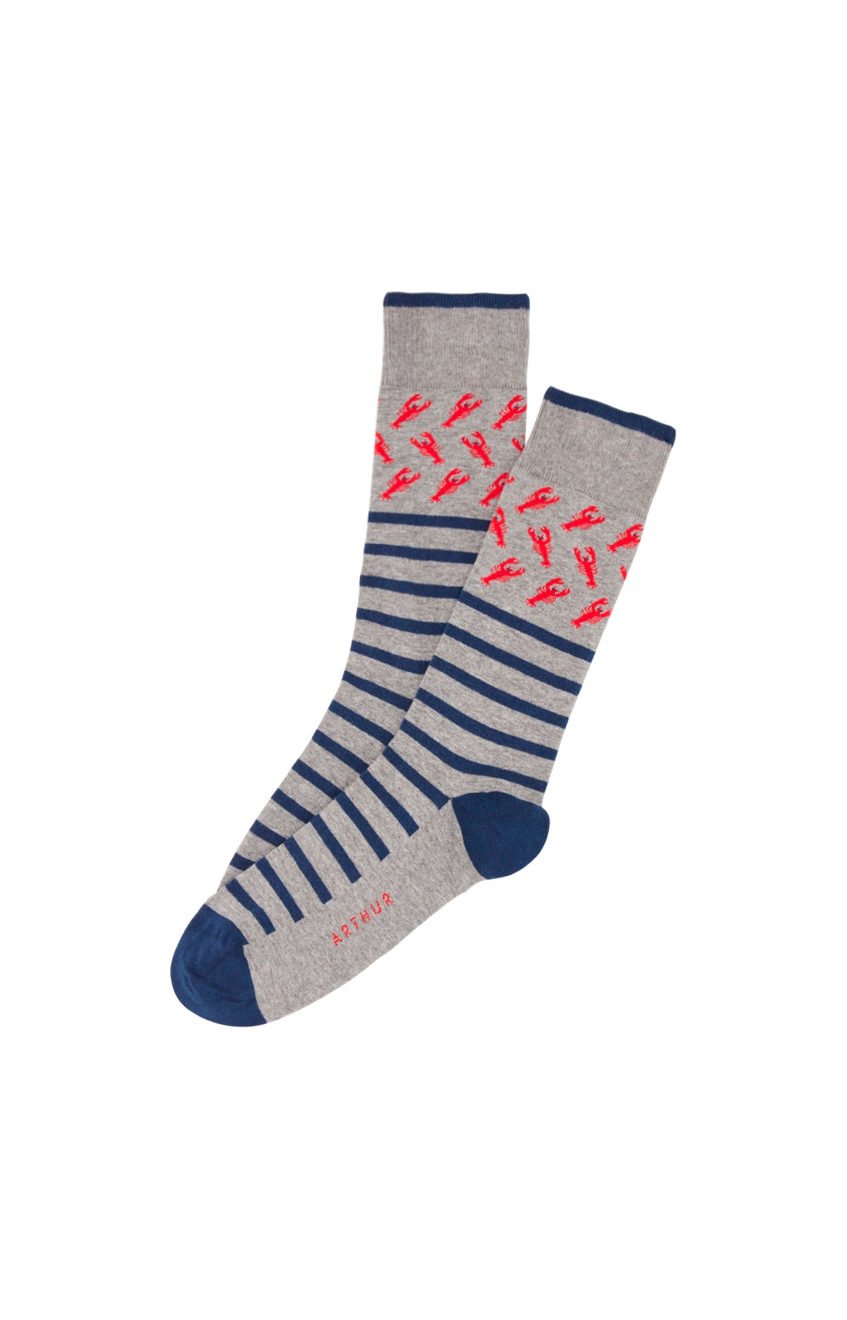arthur-bob-chaussettes-homard-gris-coton-bio-40-46 image 1