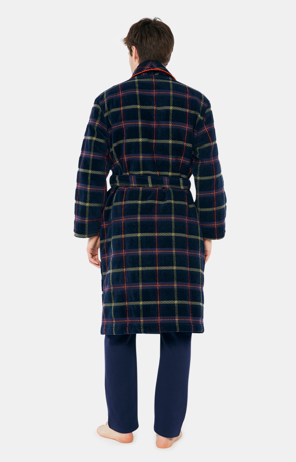 arthur-bob-tartan-folie-peignoir-homme-marine-coton image 4