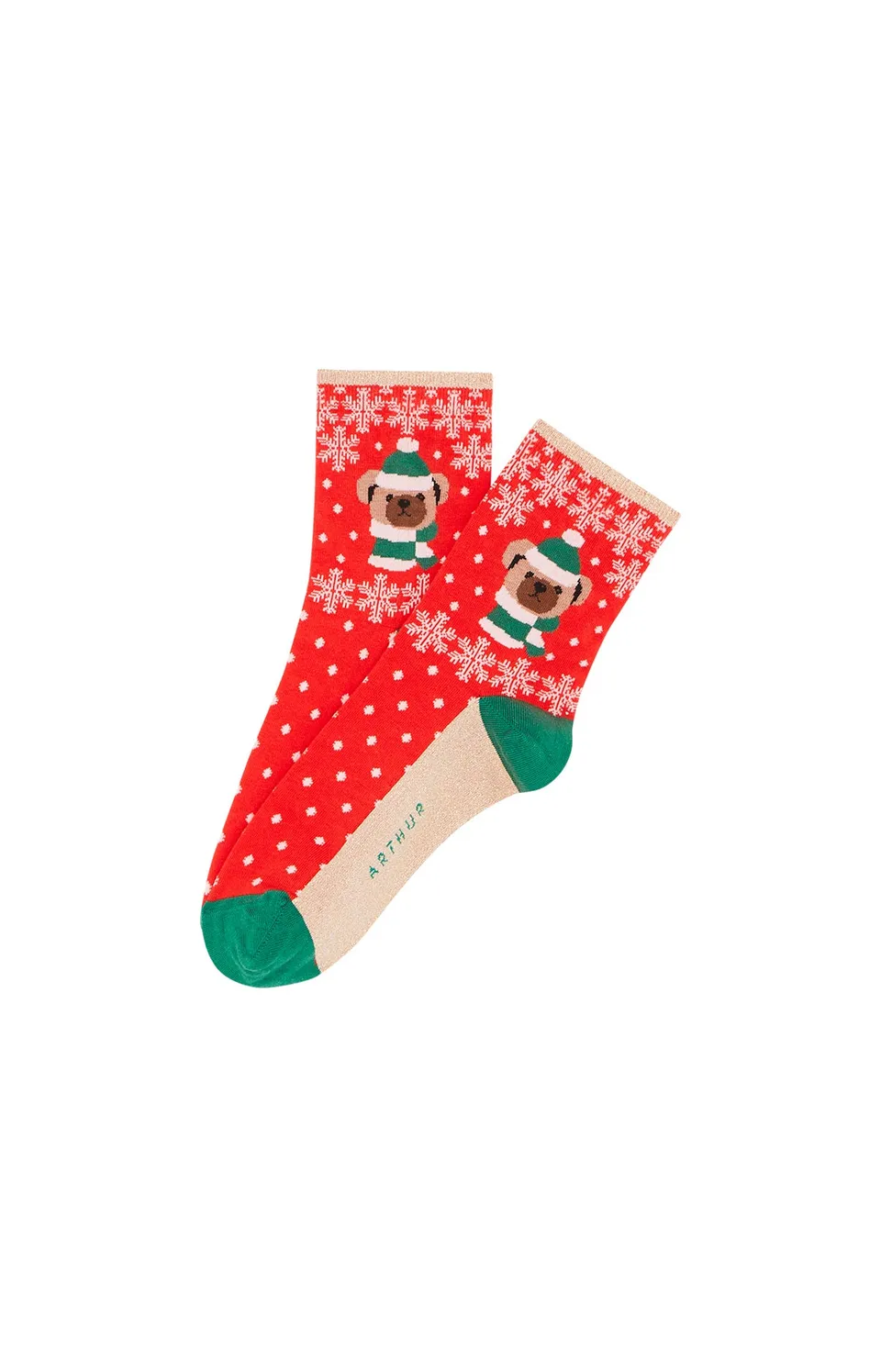 arthur-bob-chaussettes-teddy-coton-rouge image 1
