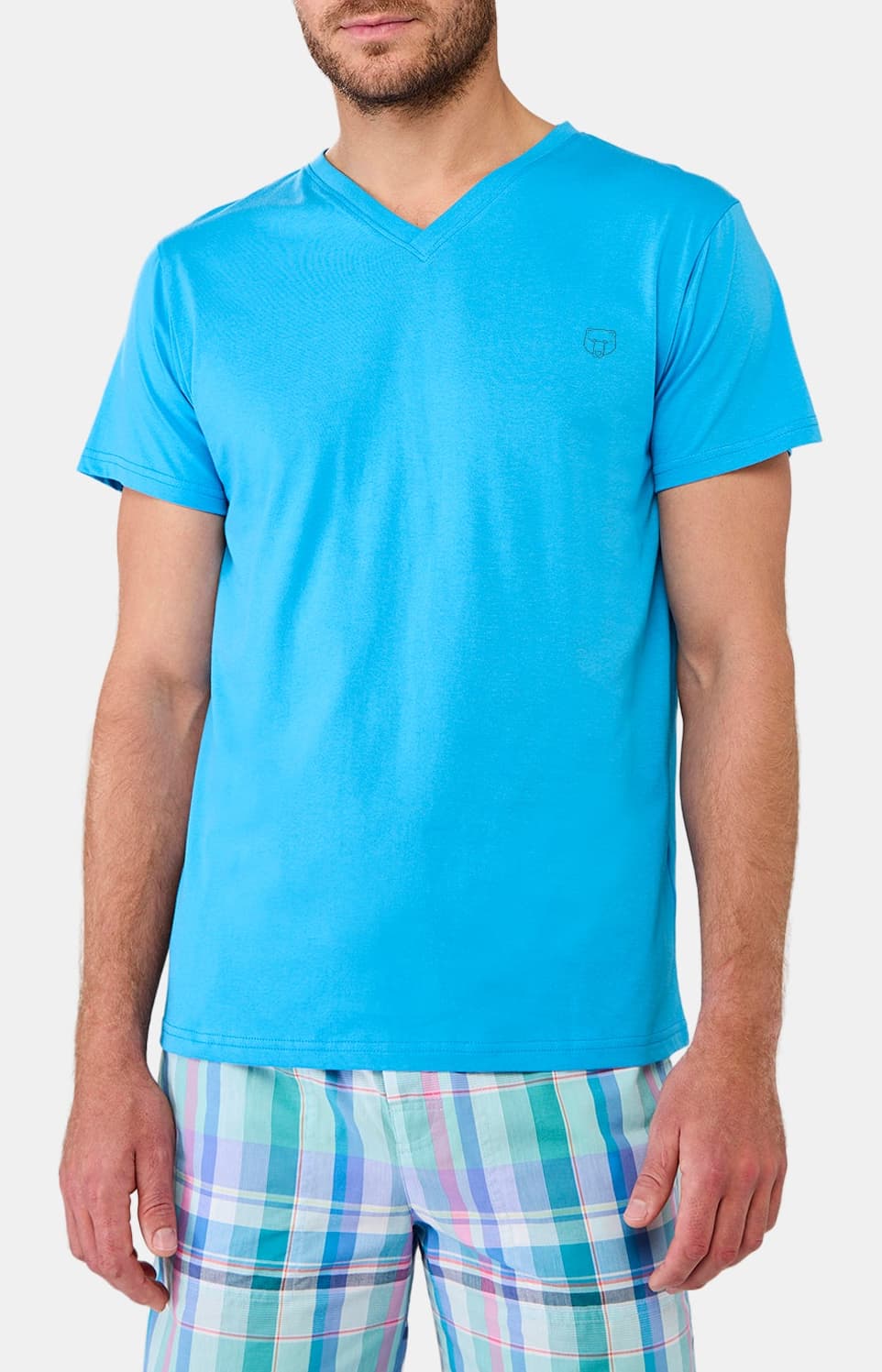 arthur-bob-tee-shirt-jersey-coton-l-ger-col-v-bleu image 2