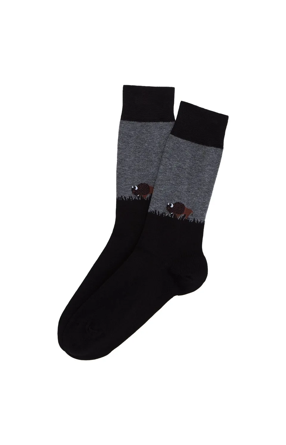 arthur-bob-bison-noir-chaussettes-coton-homme-noir image 1