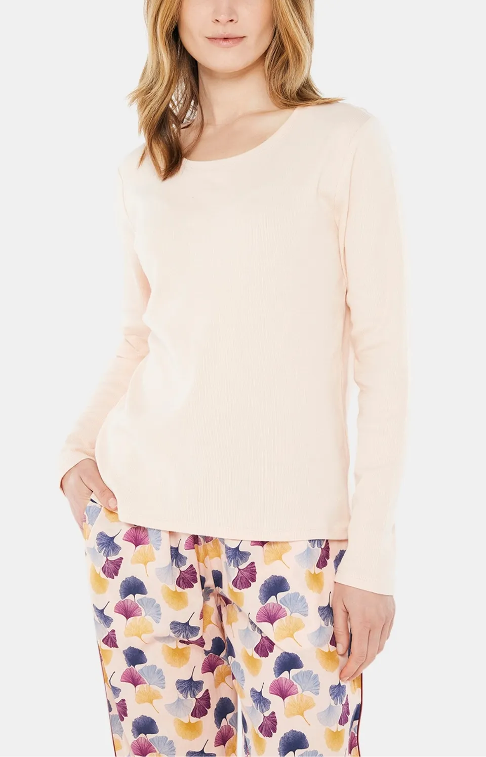 arthur-bob-poudre-tee-shirt-pyjama-femme-manches-longues-coton image 1
