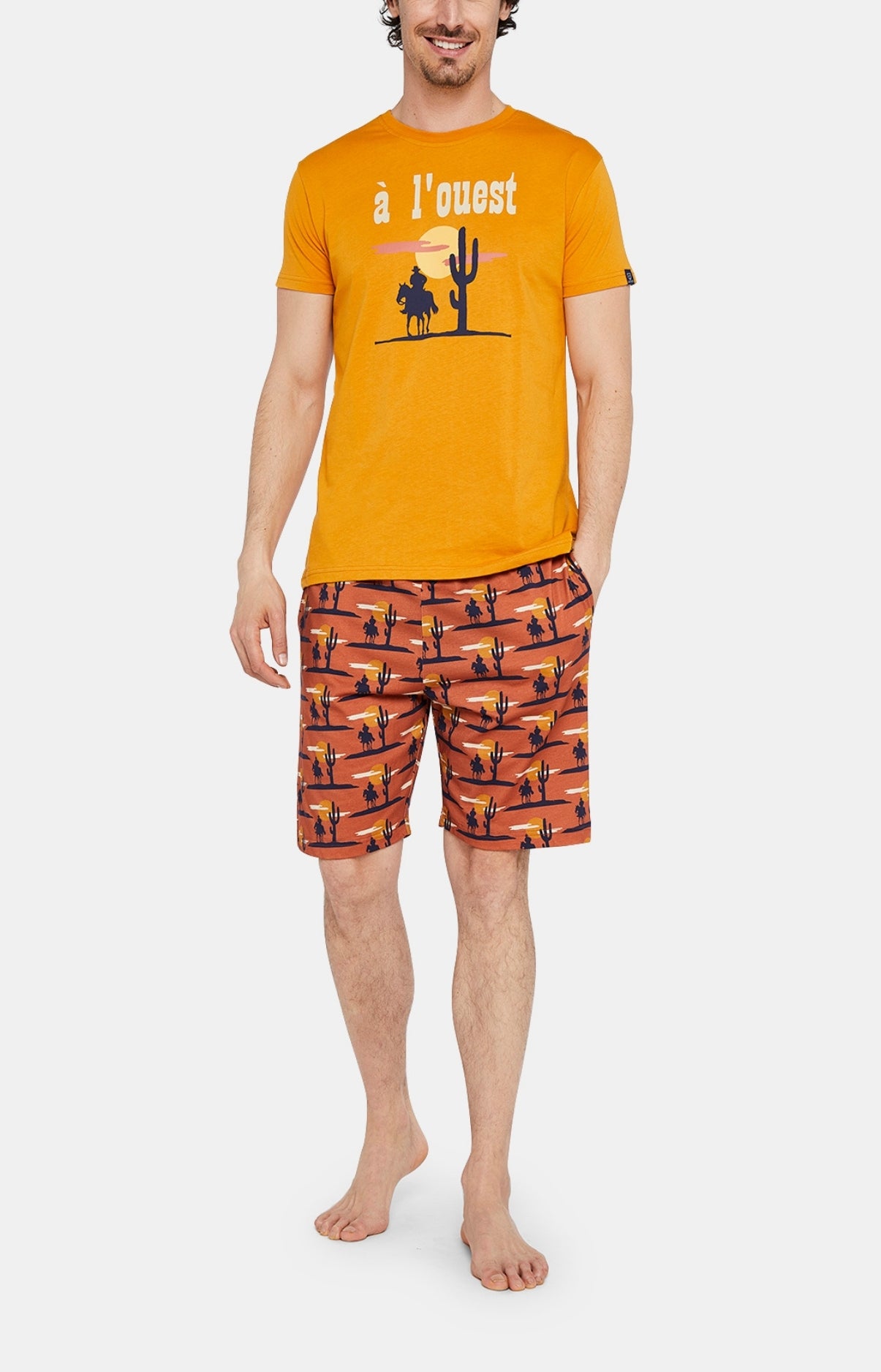 arthur-bob-a-l-ouest-pyjashort-homme-cognac-taille-l image 1