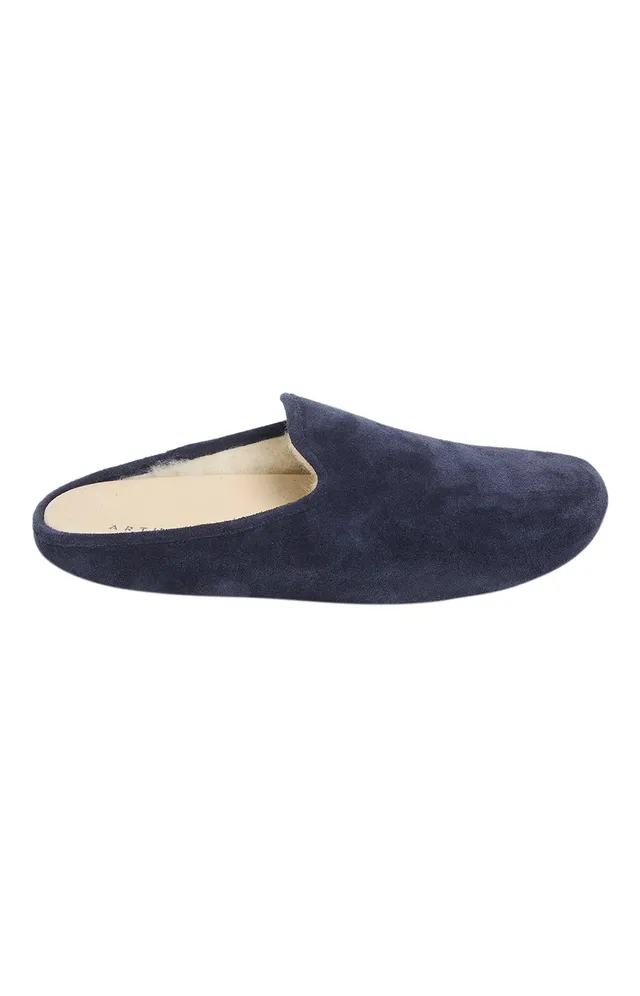 arthur-bob-nuit-polaire-mules-homme-marine-cuir-laine image 1