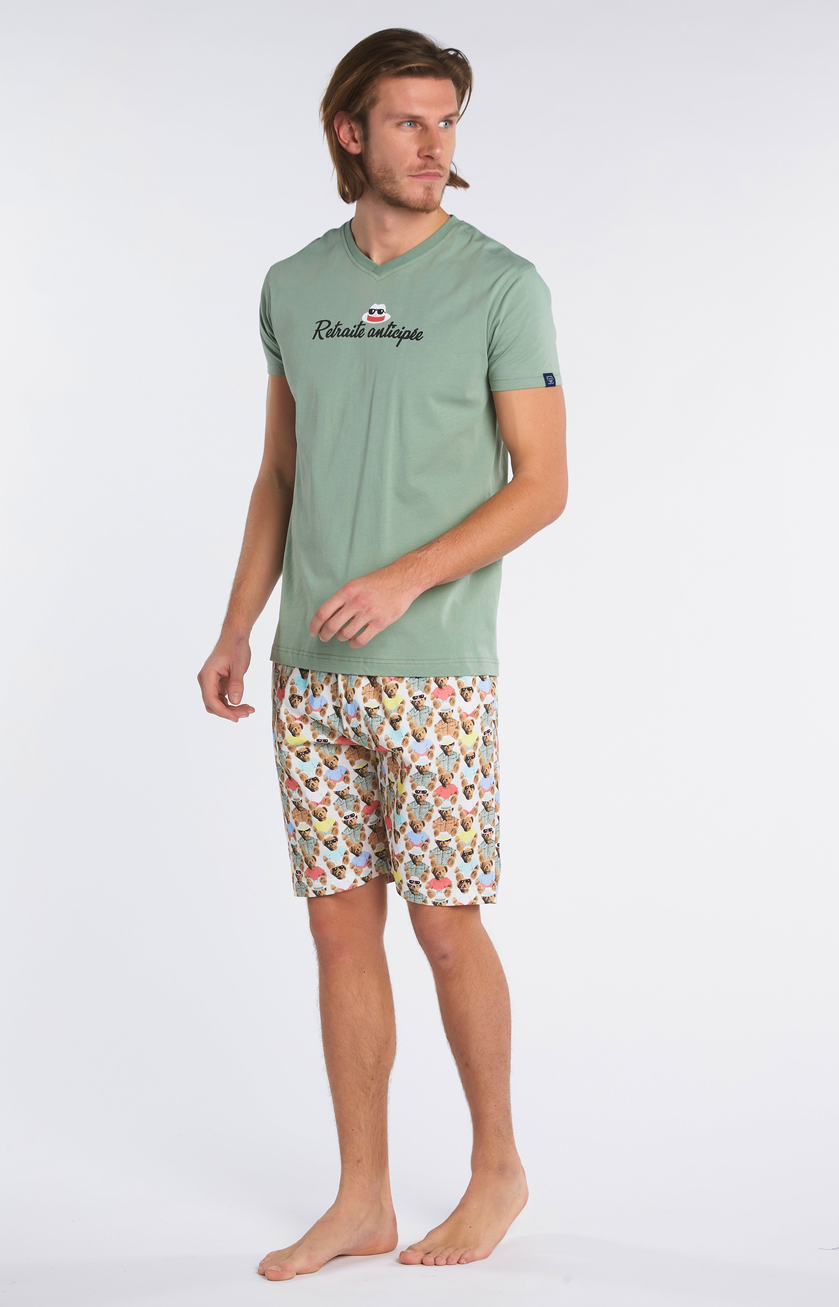 arthur-bob-teddy-pyjashort-coton-bio-homme-multicolore image 4