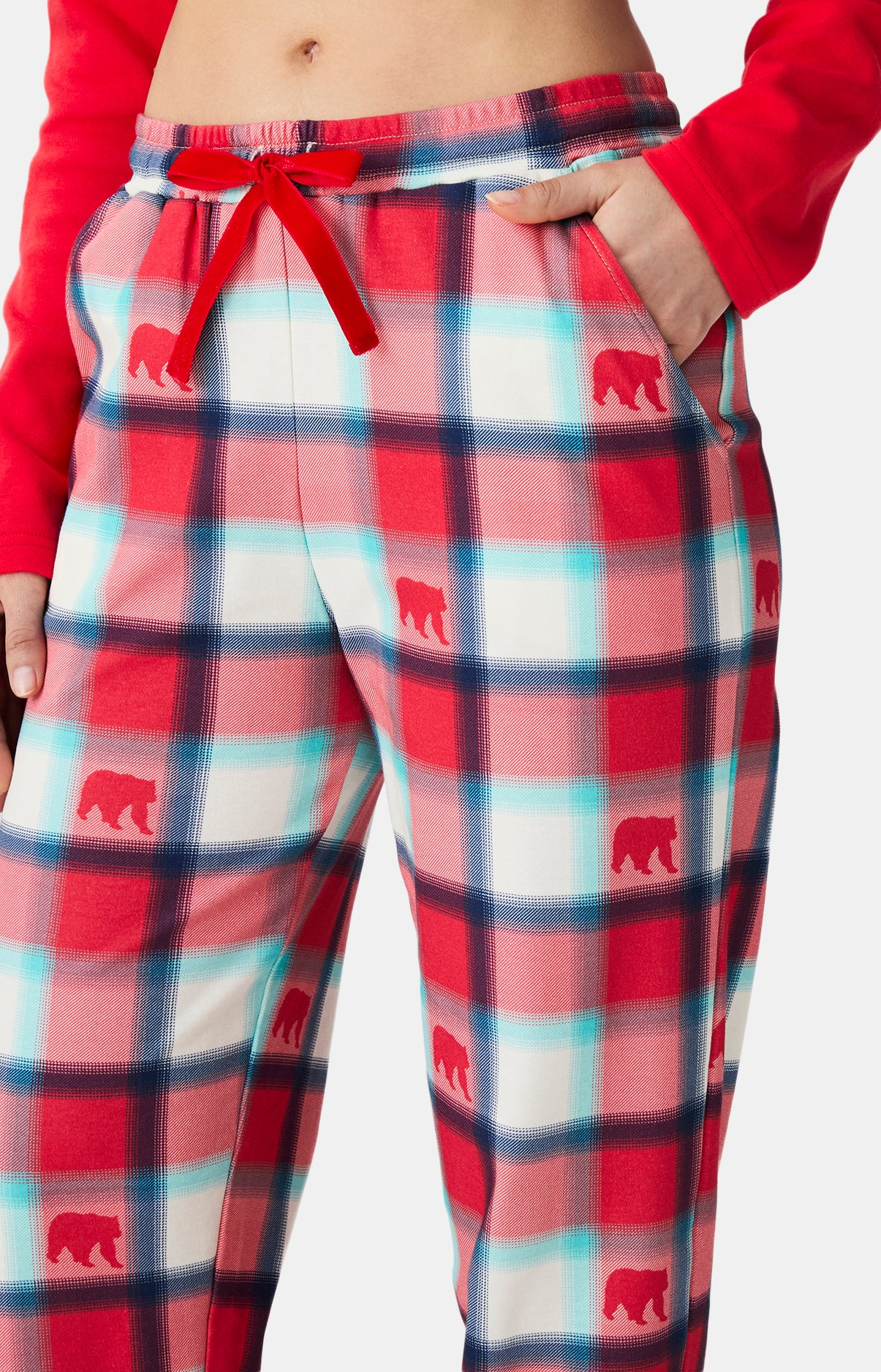 arthur-bob-bear-no-l-pyjama-femme-coton-bio-rouge image 5