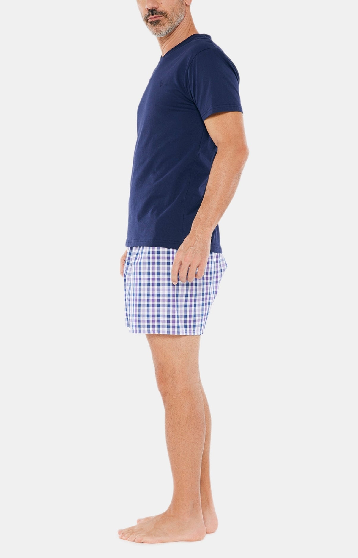 arthur-bob-987-pyjam-ricain-carreaux-violet-homme image 2