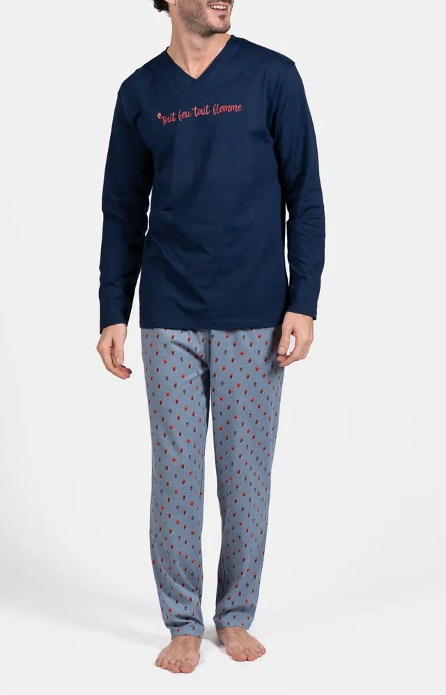 arthur-bob-pompier-pyjama-homme-jean-coton-manches-longues image 1