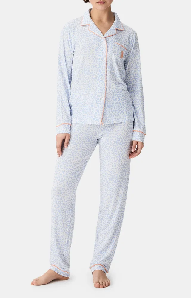 arthur-bob-pyjama-f-lina-modal-boutonn-bleu-l-opard image 1