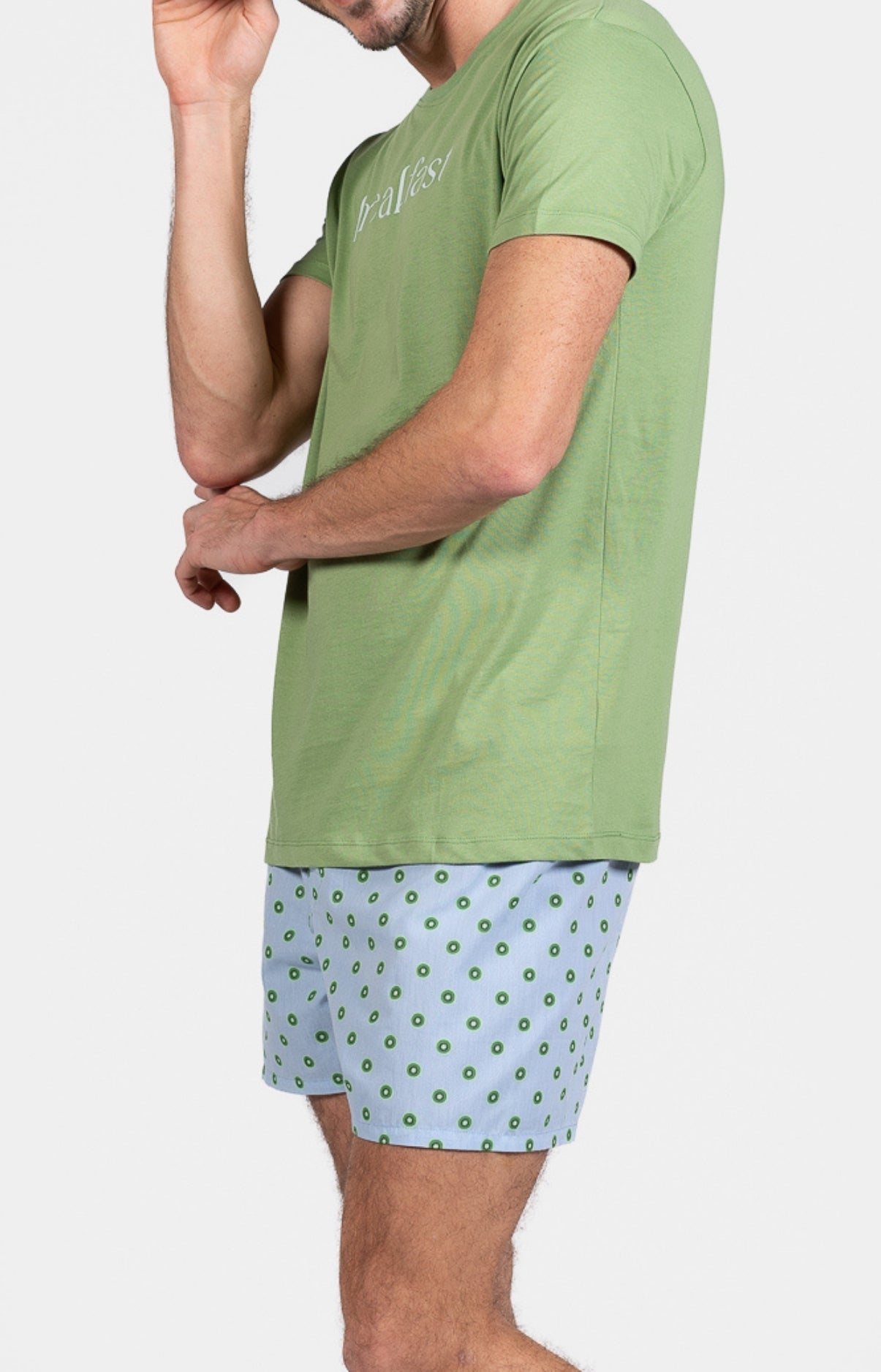 arthur-bob-kiwi-pyjama-court-coton-bleu image 5