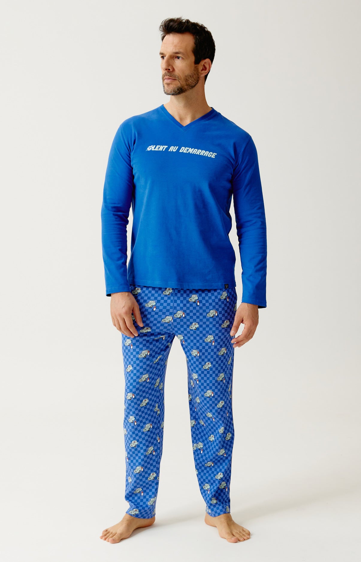 arthur-bob-pyjama-homme-bleu-2cv-lent-au-d-marrage image 1