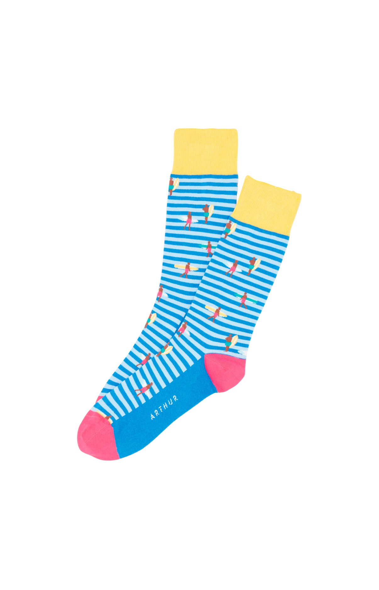 arthur-bob-surf-bleu-chaussettes-homme-bleu-40-46-coton-bio image 1