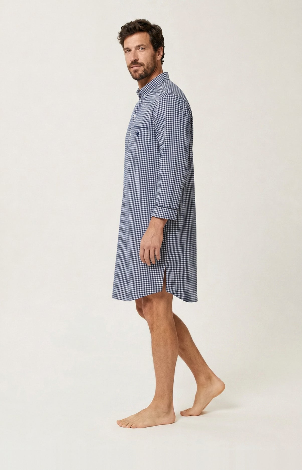 arthur-bob-elie-chemise-de-nuit-flanelle-marine-carreaux image 4