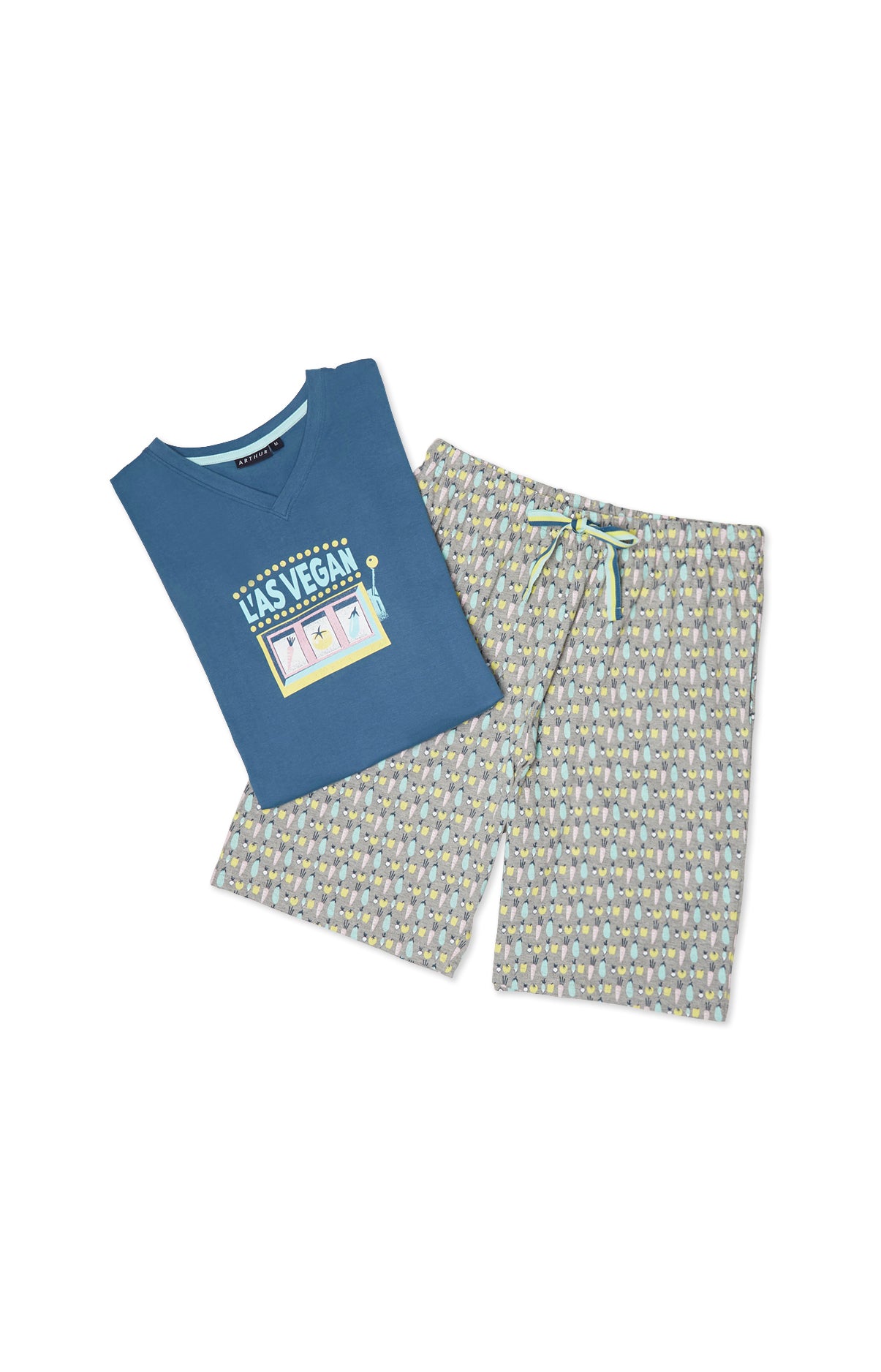 arthur-bob-vegan-pyjashort-homme-multicolore-coton-bio image 3