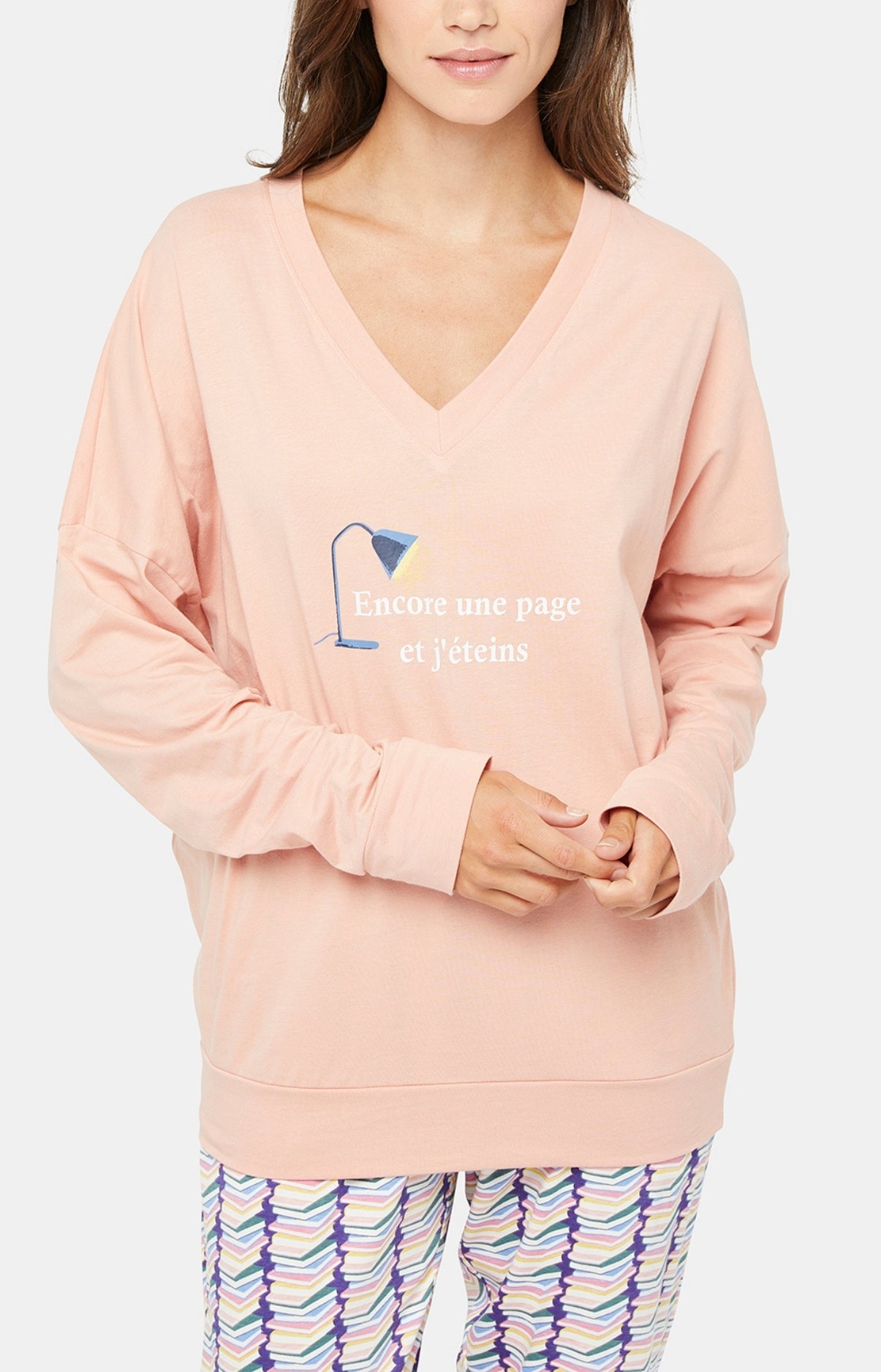 arthur-bob-bouquins-pyjama-femme-rose-long-coton image 2