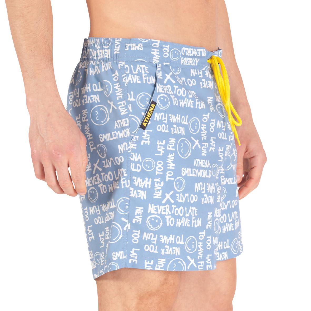 athena-graphic-smileyworld-bermuda-bain-homme-l-bleu-jean image 5