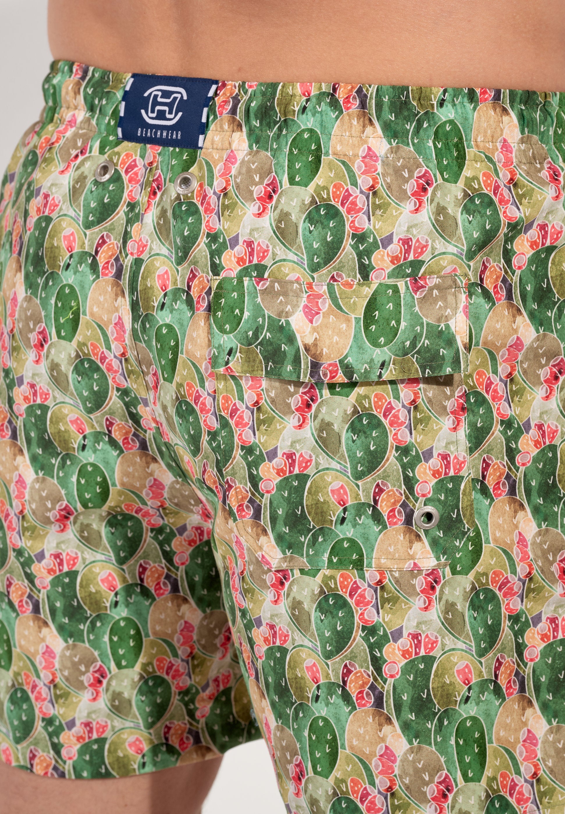 hom-h-fresh-taormina-short-bain-homme-green-print-figuier image 7