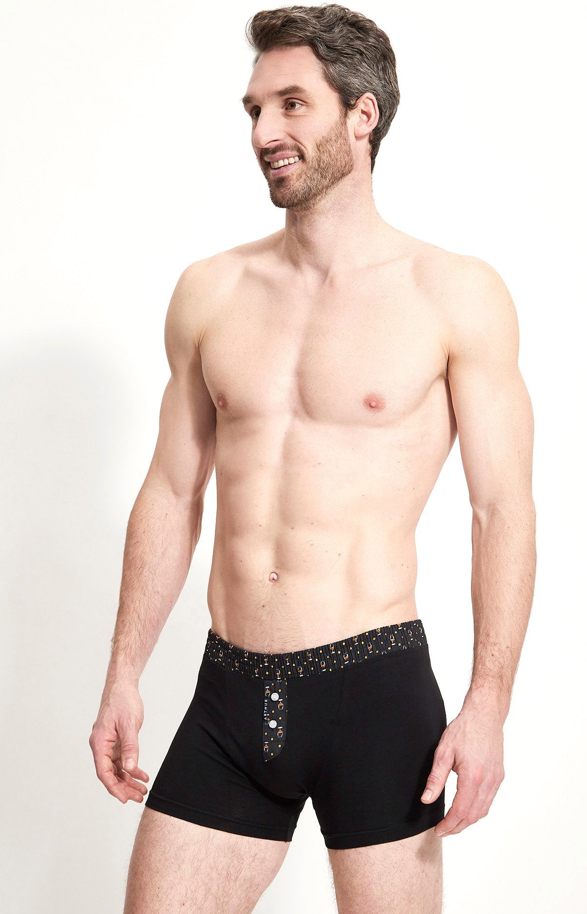 arthur-bob-club-noir-boxer-homme-noir-coton image 1