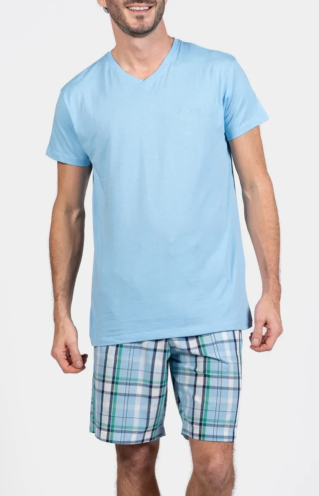 arthur-bob-hugh-pyjashort-homme-ciel-coton image 1