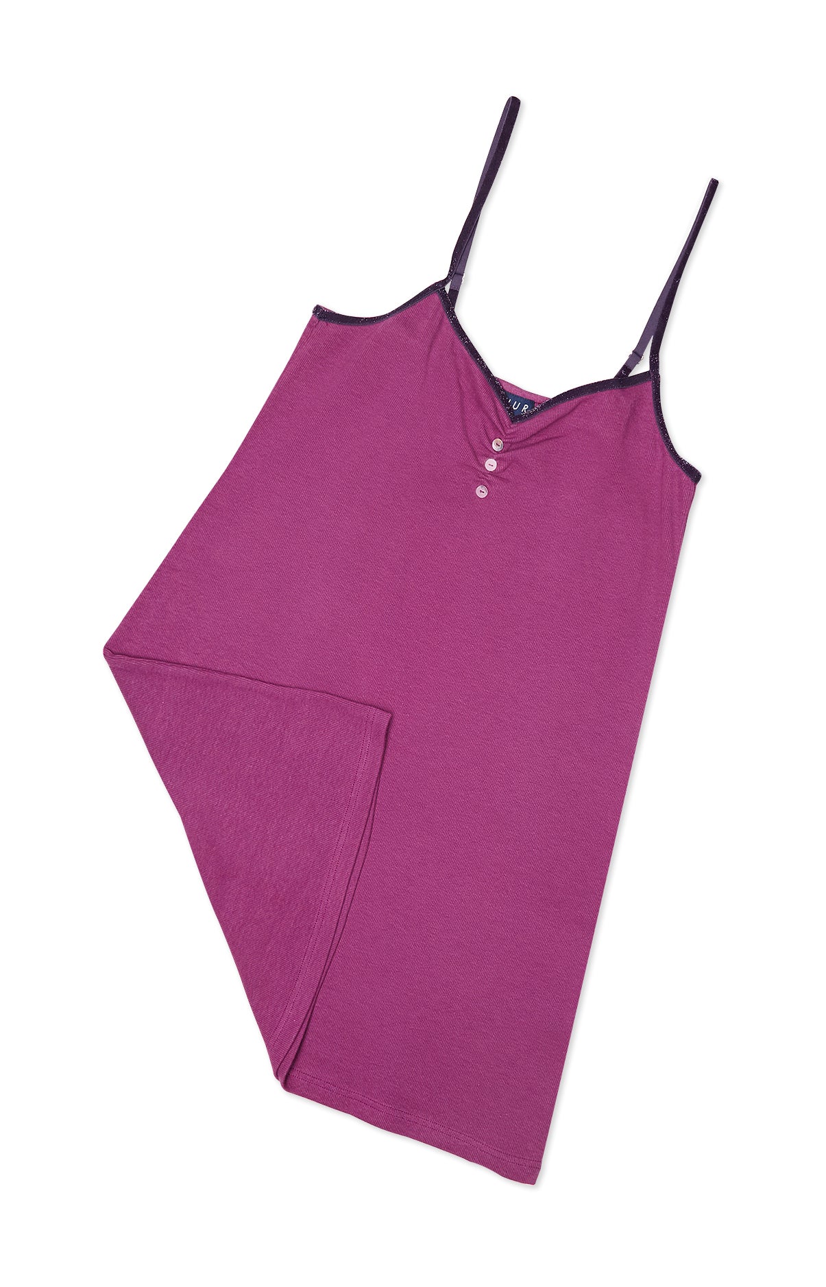 arthur-bob-chemise-de-nuit-femme-violet-coton-courte image 3