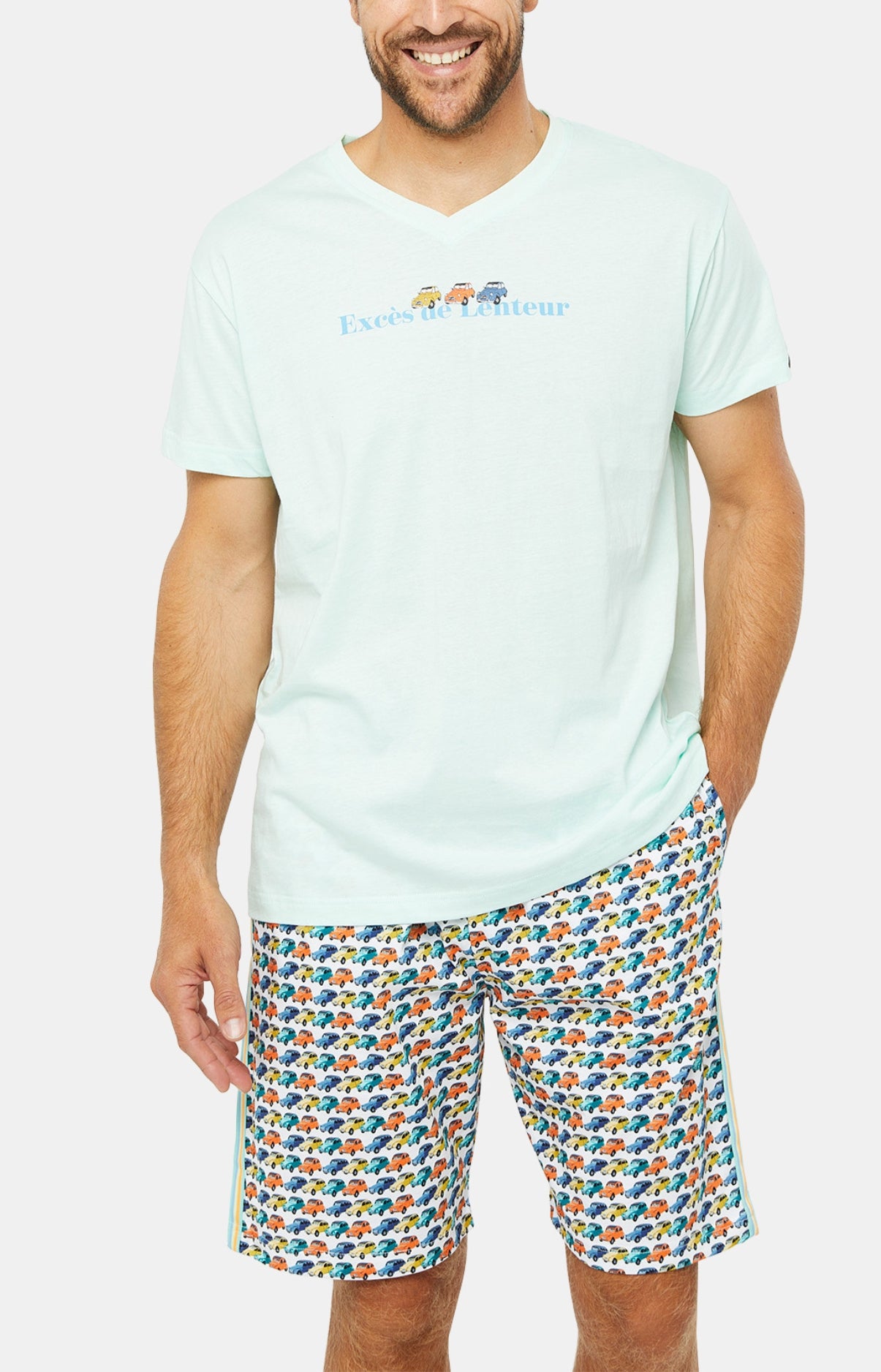 arthur-bob-2cv-pyjashort-homme-multicolore-coton-bio image 4
