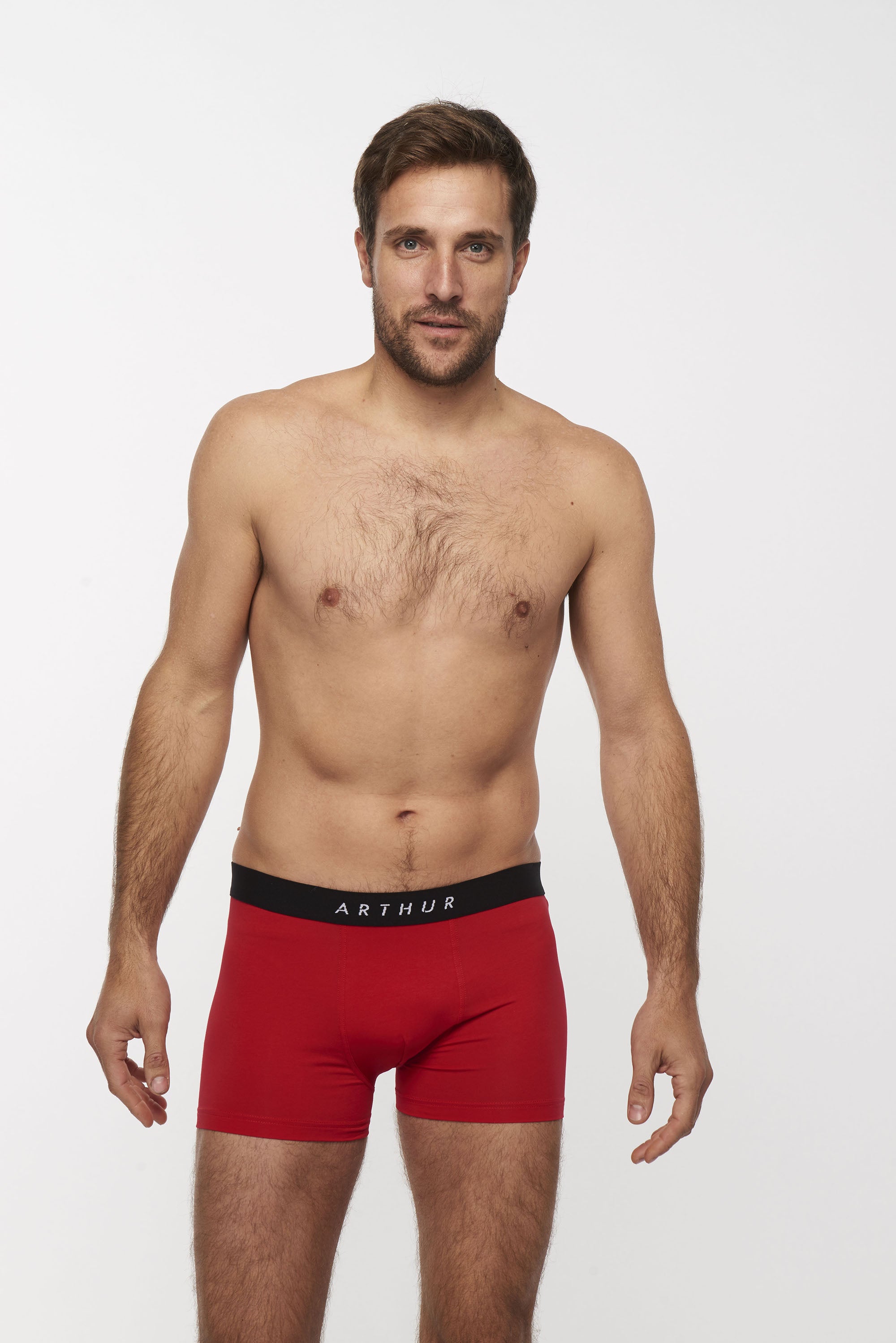 arthur-bob-boxer-skinny-rouge-coton-extensible image 2