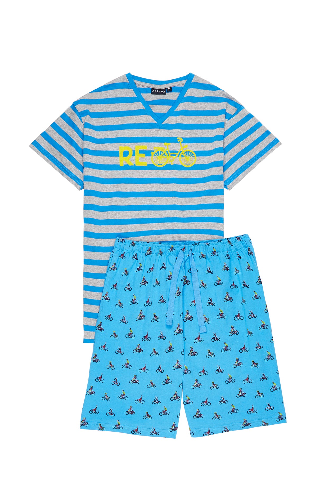 arthur-bob-re-cycles-pyjashort-homme-bleu-coton image 3