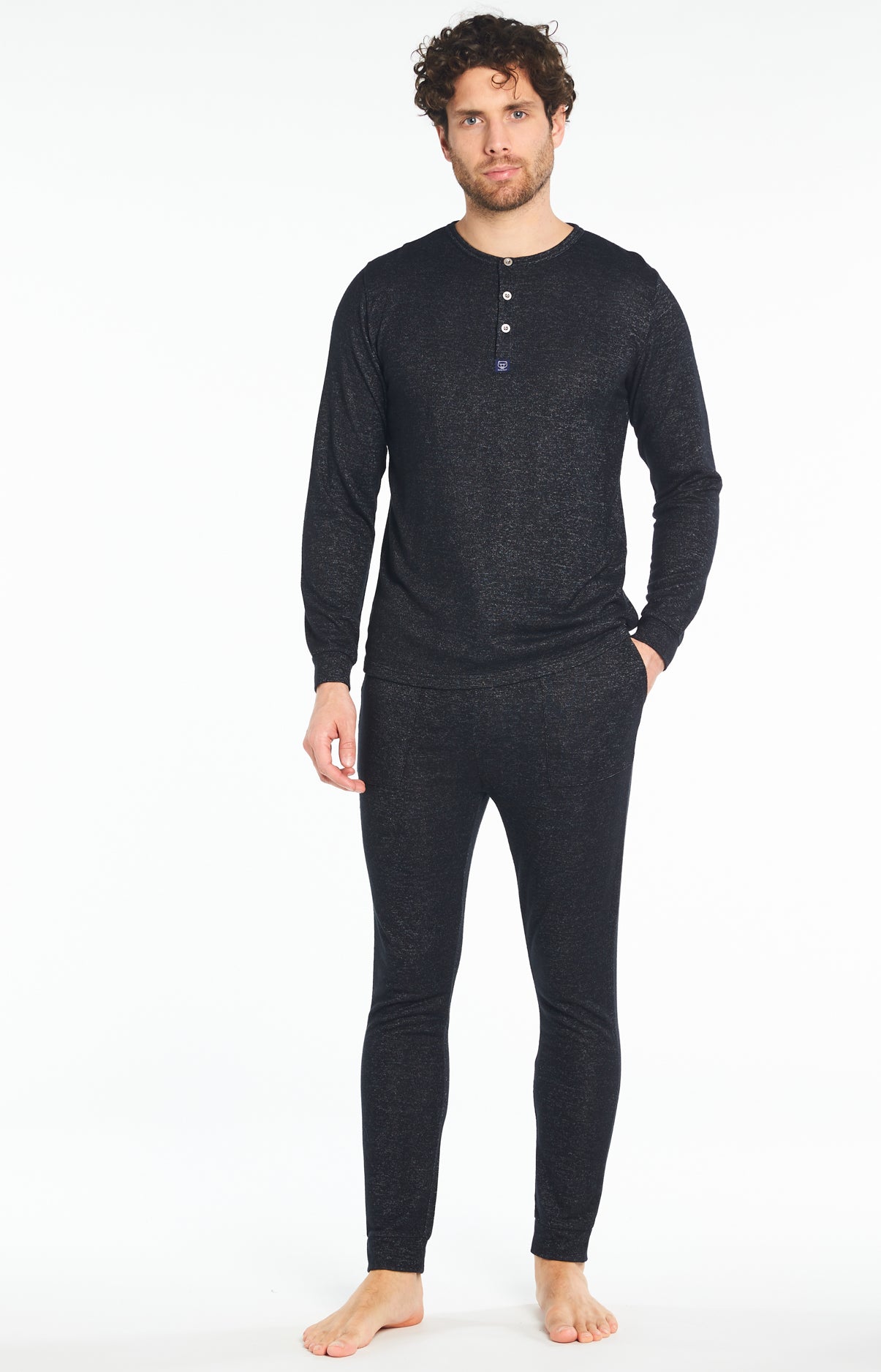 arthur-bob-uni-pyjama-long-homme-anthracite-coton image 4