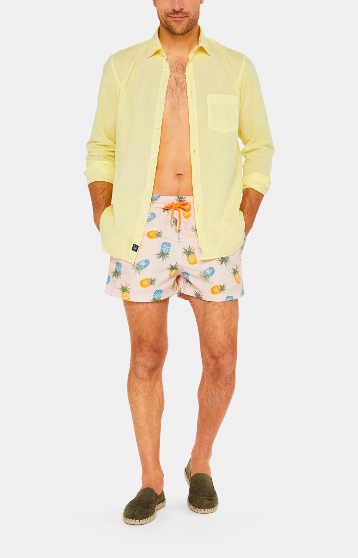 arthur-bob-chemise-voile-coton-manches-longues-jaune-homme image 1