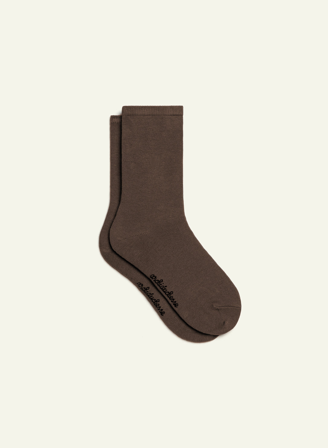archiduchesse-courte-marron-chocolat-socquettes-coton-unies image 2