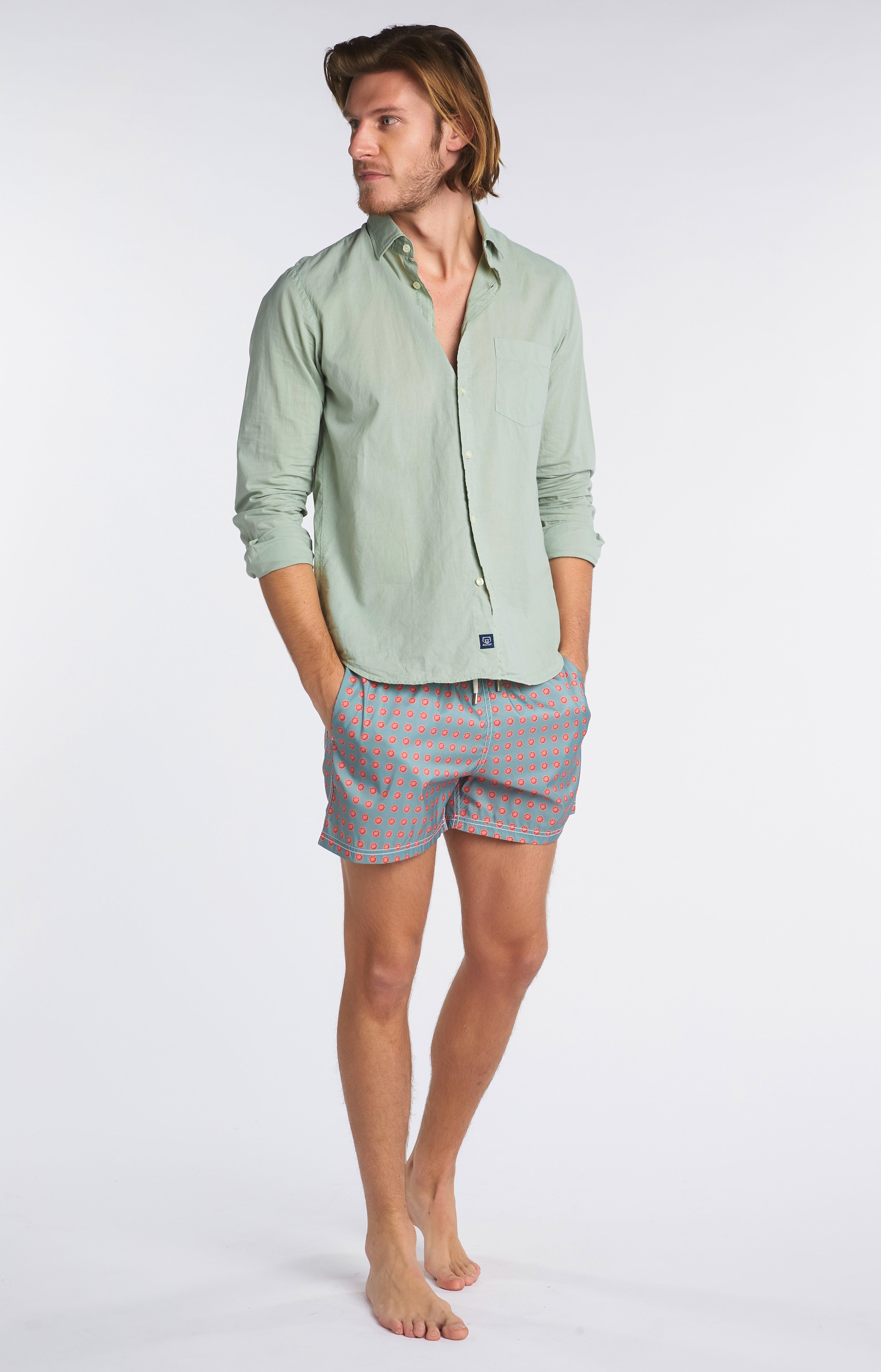arthur-bob-chemise-coton-vert-lichen-manches-longues image 2