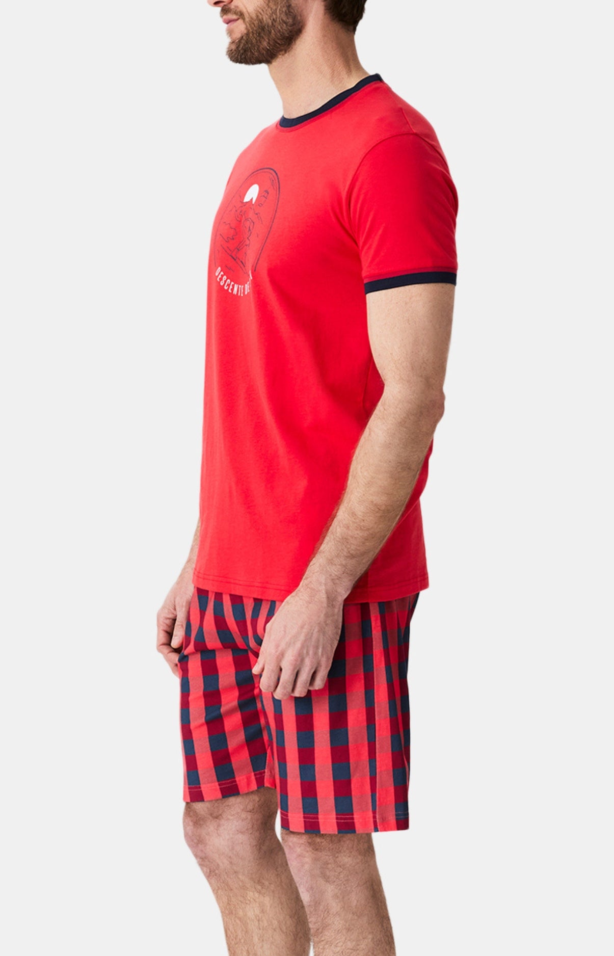 arthur-bob-descente-de-lit-pyjashort-homme-rouge-coton-bio image 4