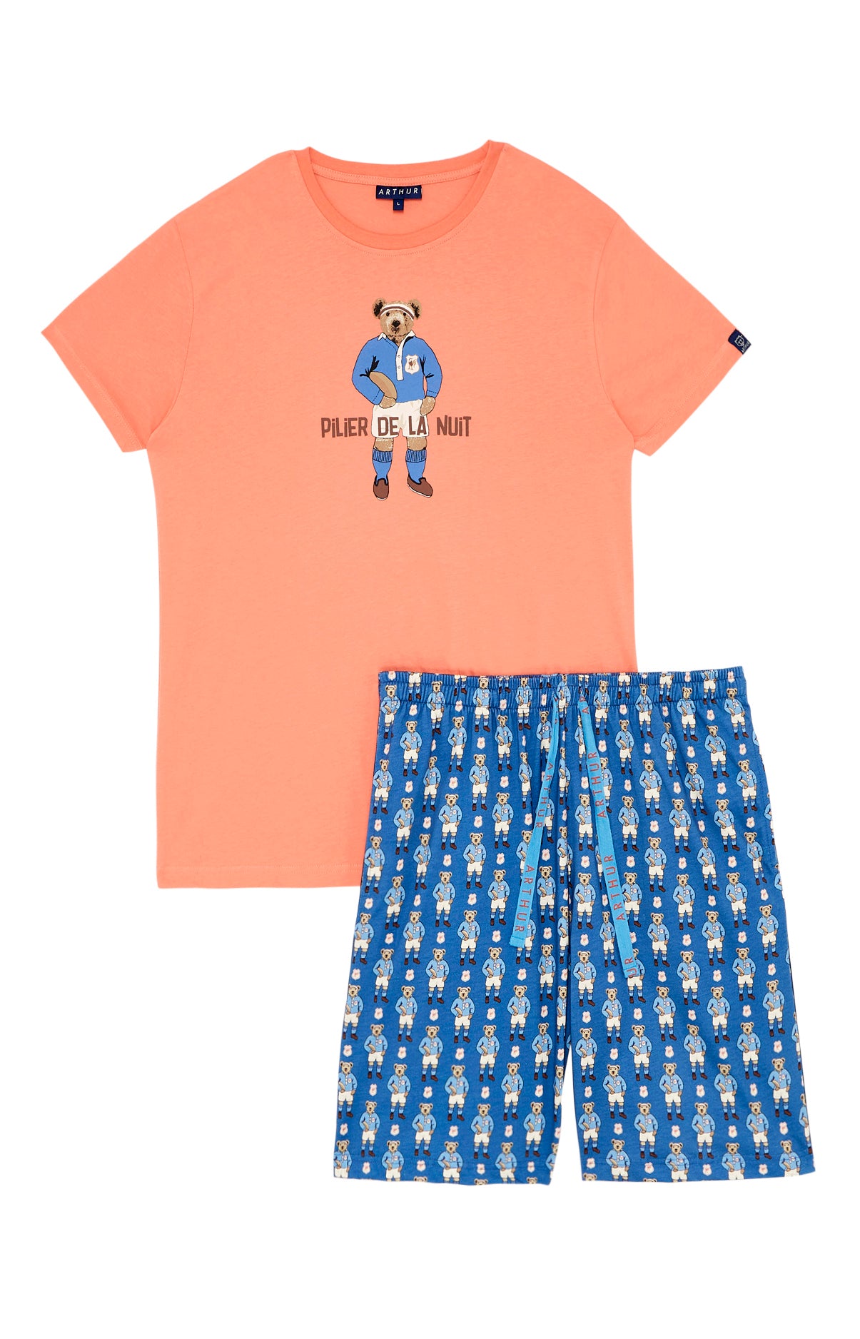 arthur-bob-pilier-de-la-nuit-pyjashort-bleu-l-coton-bio image 3