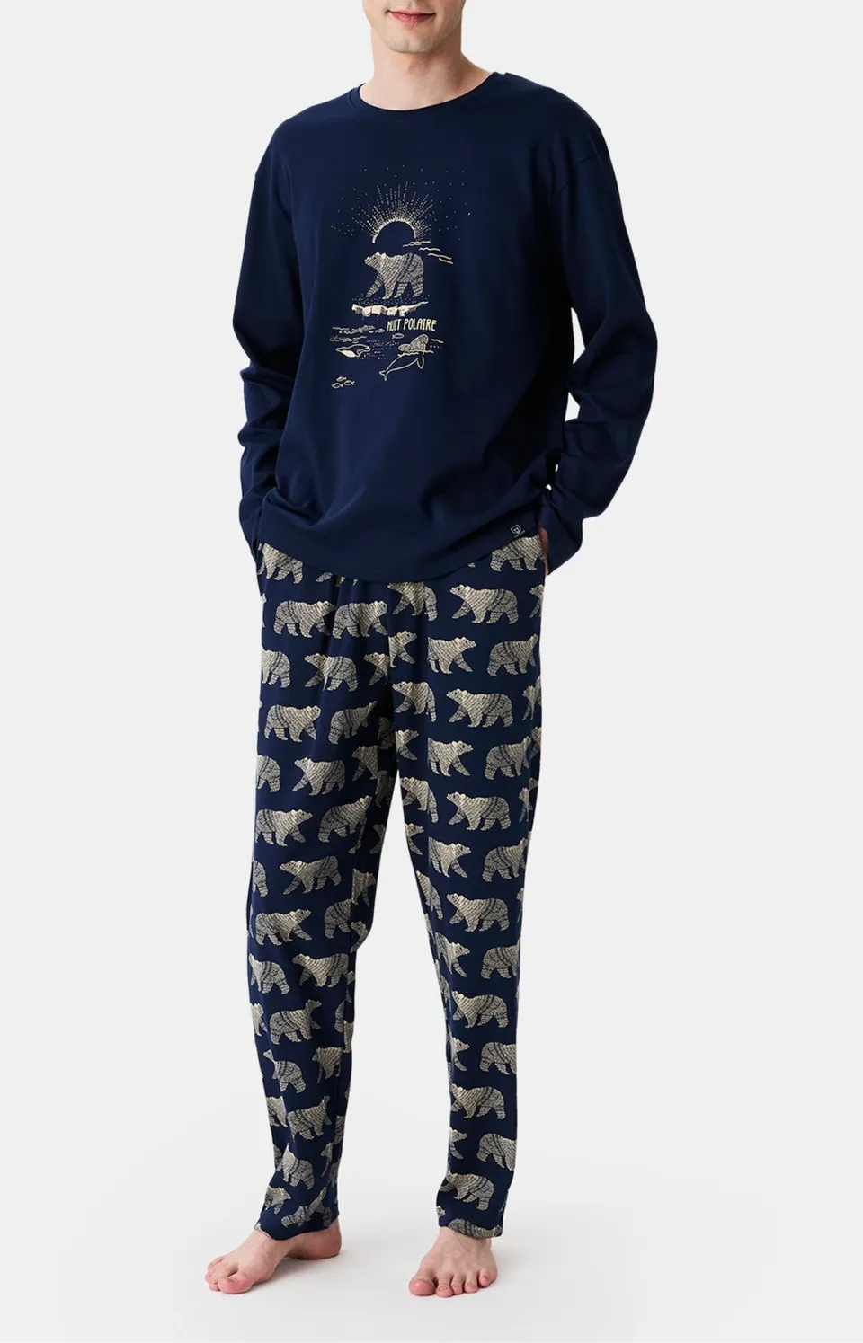 arthur-bob-nuit-polaire-pyjama-coton-marine image 1