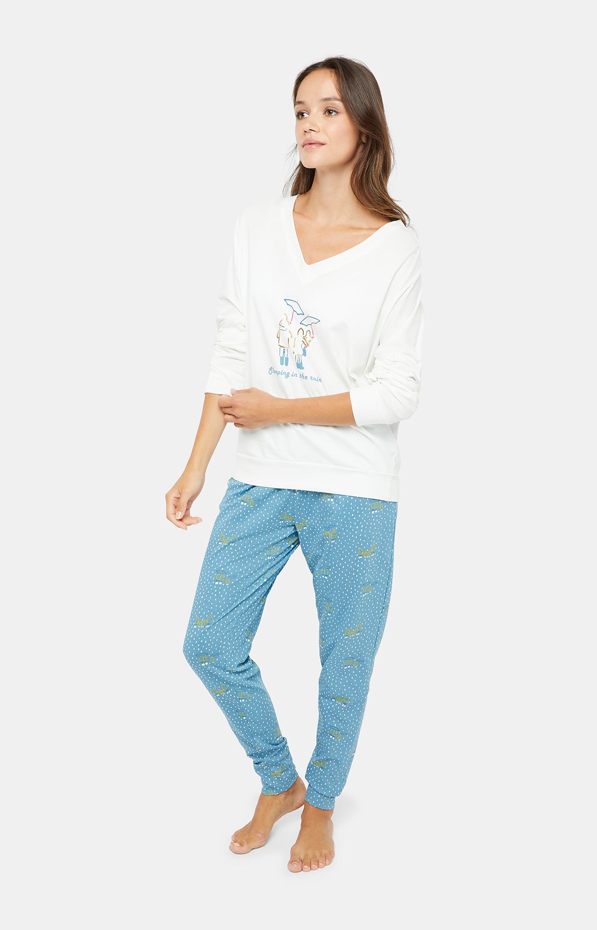 arthur-bob-rain-pyjama-femme-atoll-bleu-coton image 2