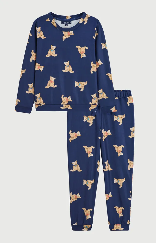 arthur-bob-old-teddy-marine-pyjama-enfant-micropolaire-chaud image 1