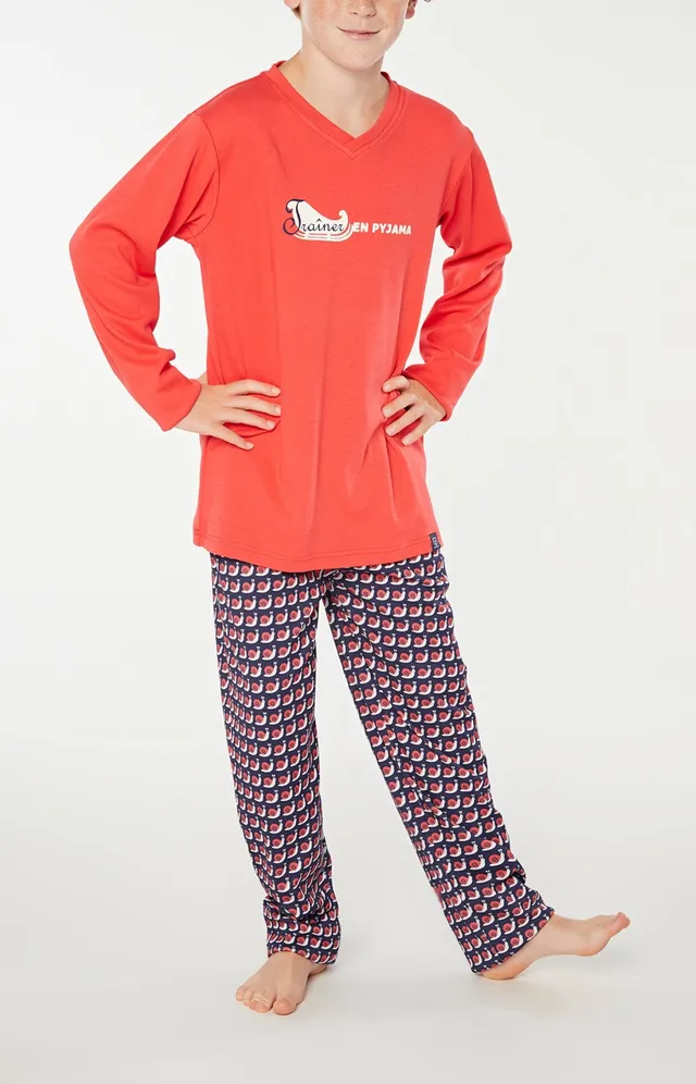 arthur-bob-slow-pyjama-long-enfant-coton-bio-rouge image 1