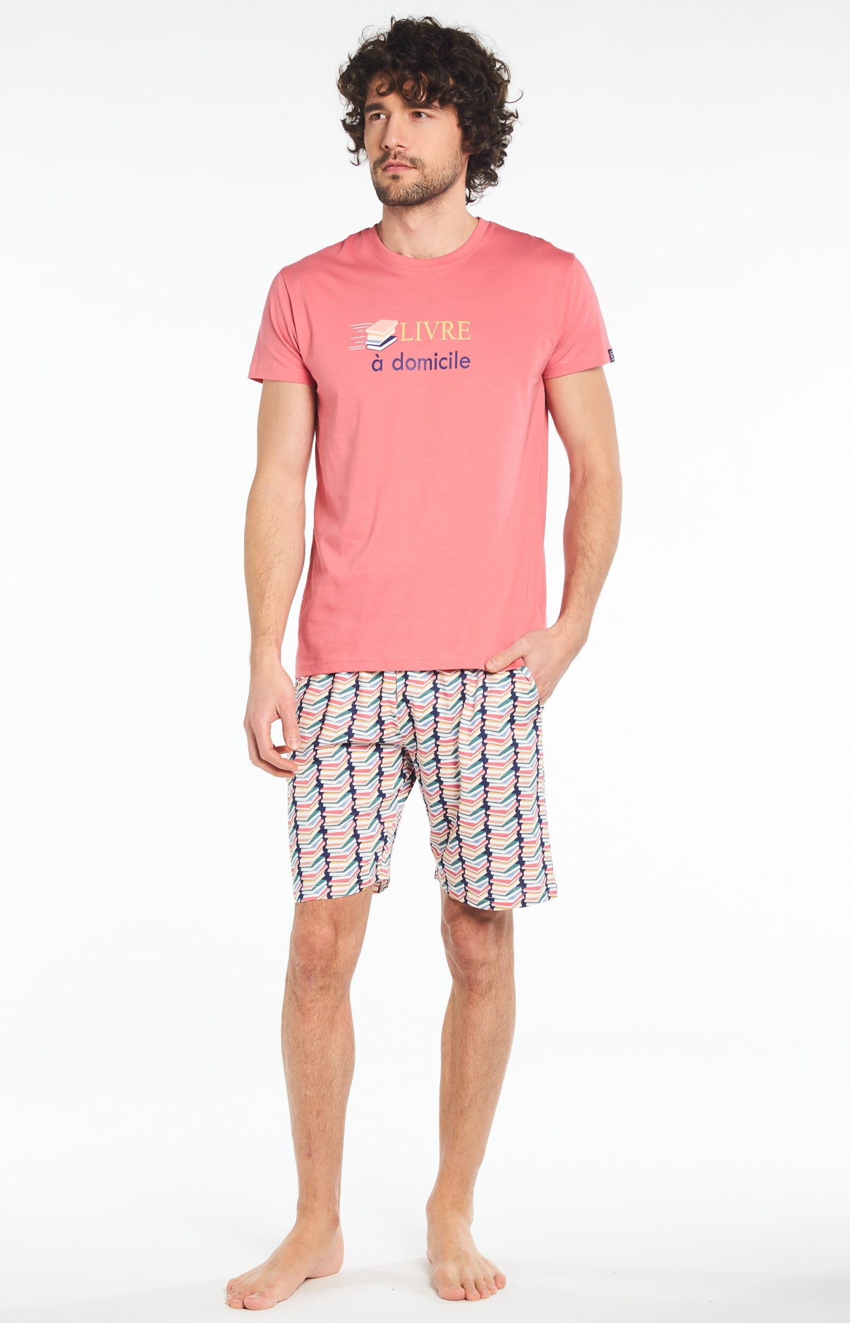 arthur-bob-pyjashort-livre-domicile-coton-bio-multicolore image 1