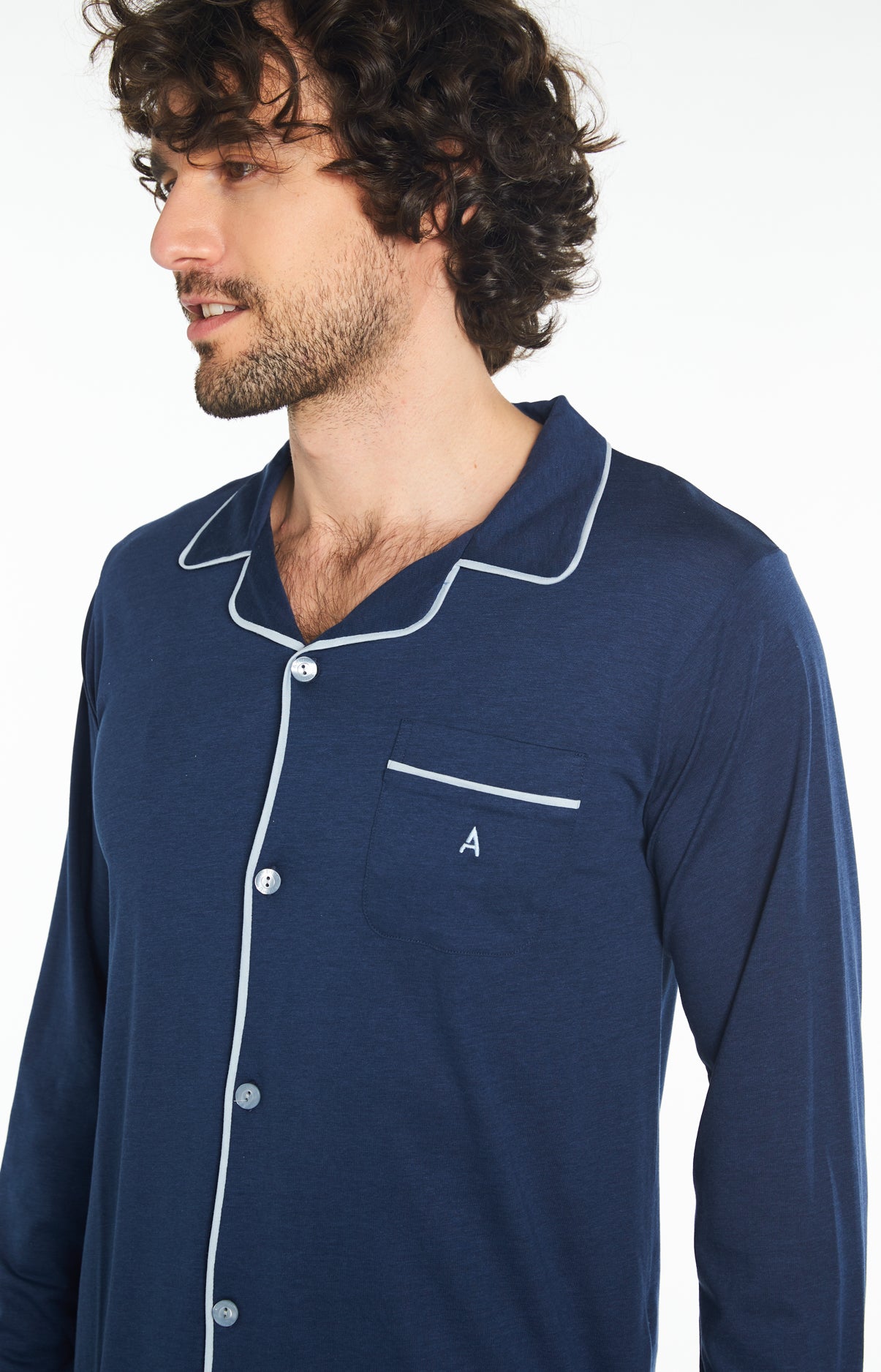 arthur-bob-pyjama-lyocell-marine-pyjama-homme-chaud image 2