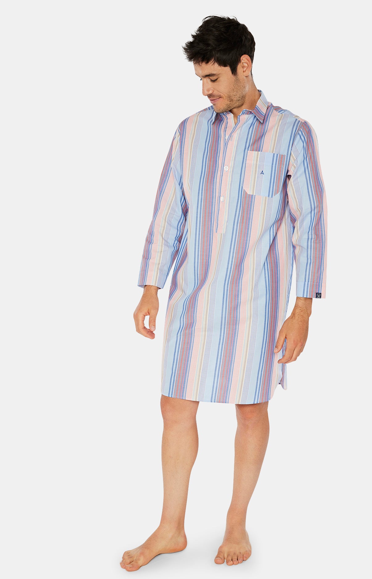 arthur-bob-tampa-chemise-de-nuit-homme-bleu-l-rayures image 2