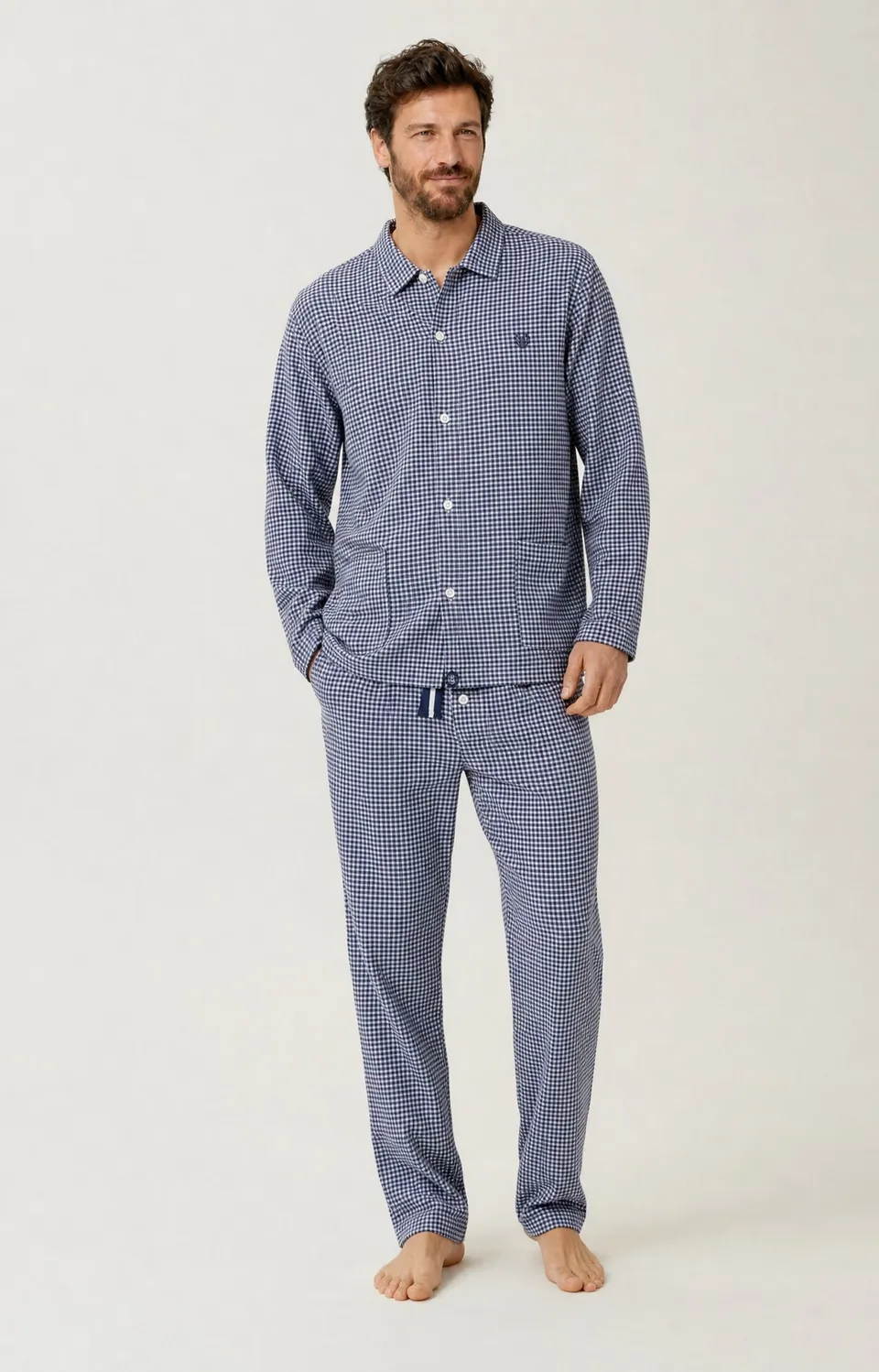 arthur-bob-elie-pyjama-flanelle-coton-marine image 1