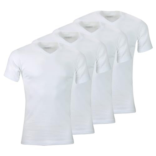 athena-ecopack-lot-4-t-shirts-homme-col-v-blanc-coton image 6