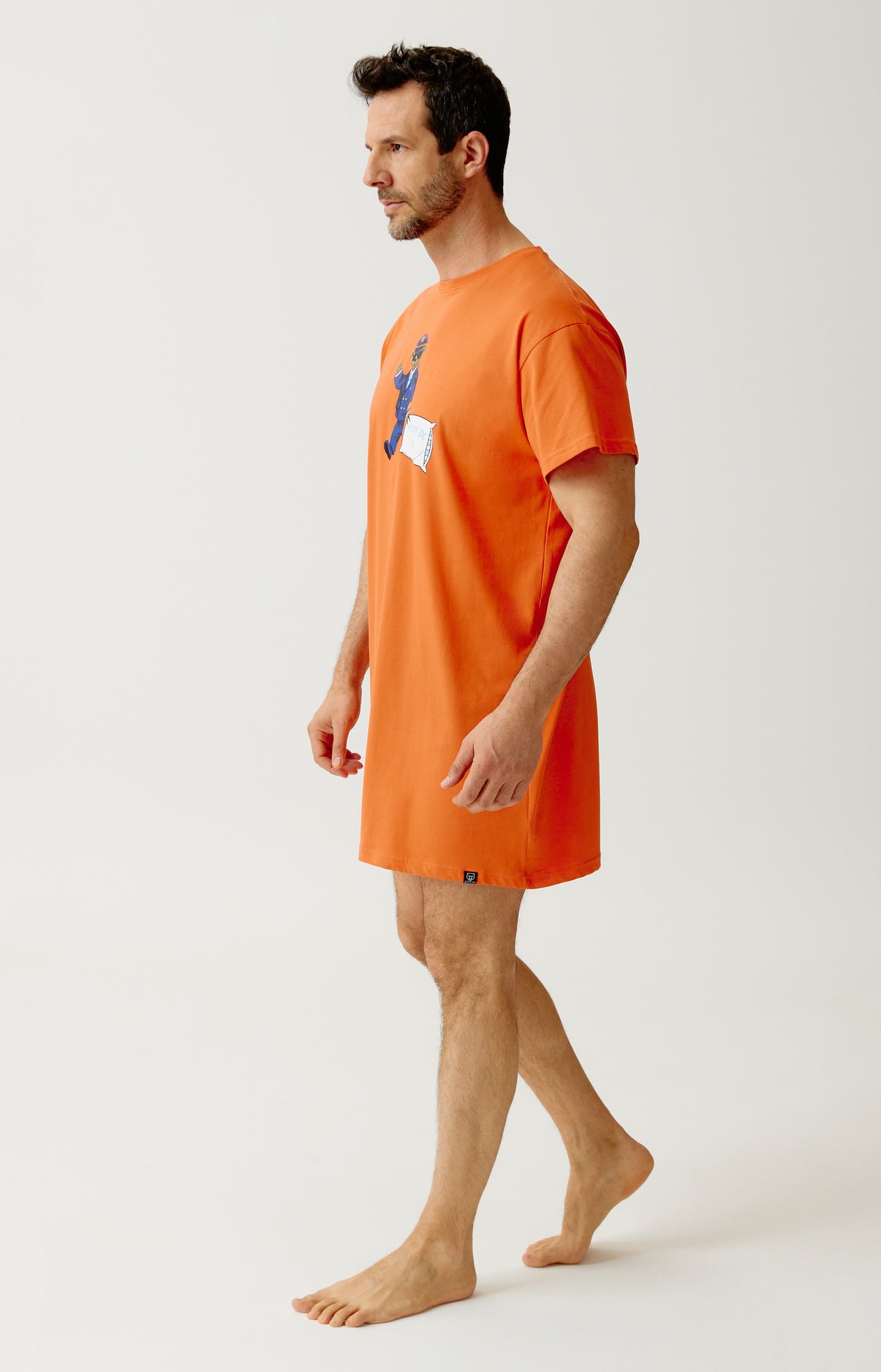 arthur-bob-pilote-de-lit-maxi-tee-shirt-orange-coton-bio image 4